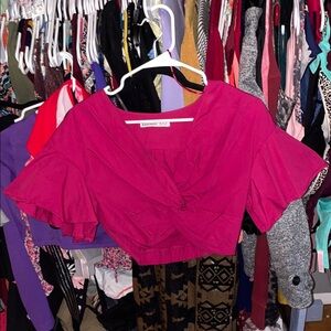Zara Pink Ruffled Crop